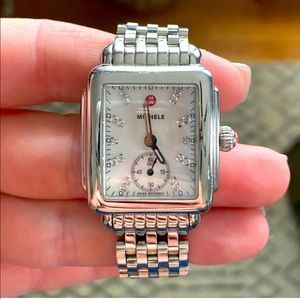 Michele deco watch mother of pearl face diamonds
